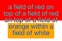 a field of red on top of a field of red on top of a field of orange within a field of white